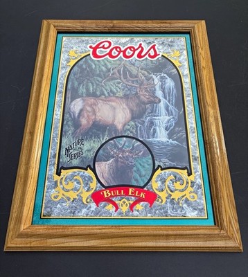 Coors Beer Bull Elk Nature Series Wildlife Bar Mirror No. 5 in Series