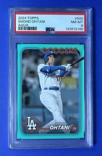 2024 Topps Shohei Ohtani Aqua #500 PSA 8 NM-MT