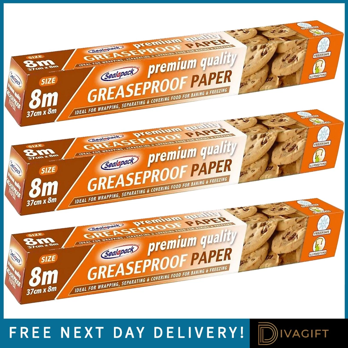 FETTDICHTE PAPIERROLLE ZUM BACKEN FETTDICHTE FOLIEN PREMIUM 37CMx8M