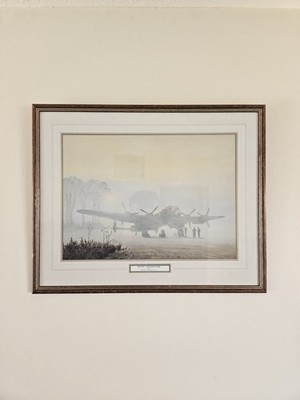  Gerald Coulson ''Off Duty - Lancaster At Rest'' Framed Aviation Print RAF WWII