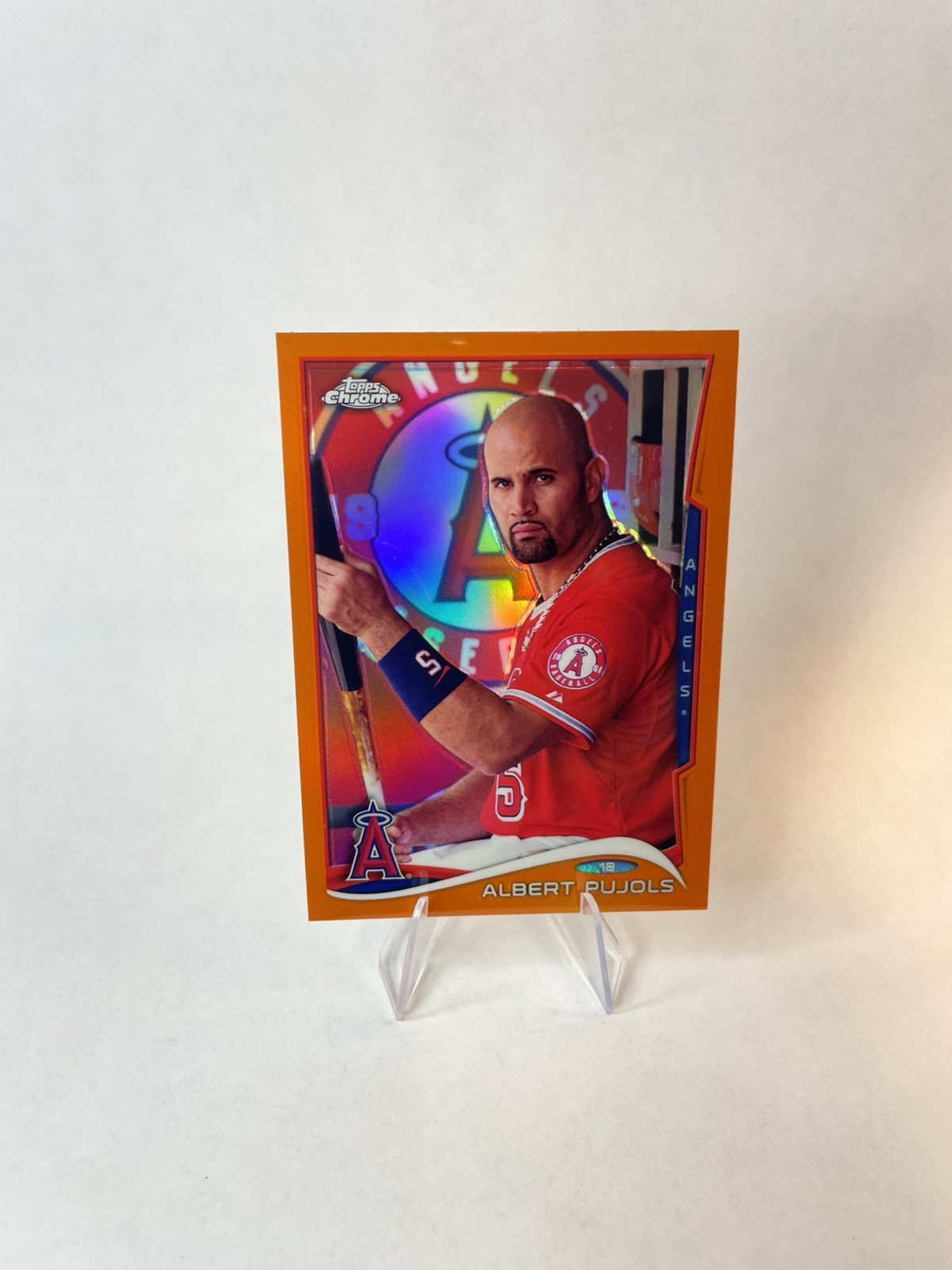 2014 Topps Chrome Orange Refractor Albert Pujols #130 Los Angeles Angels
