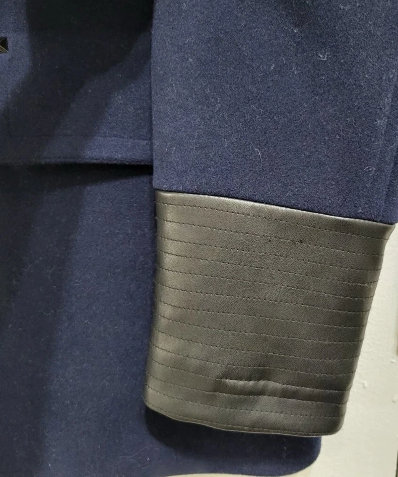 Chaqueta Abrigo Hombre Karl Lagerfeld Azul Mezcla Lana Guisante XXL NUEVA CON ETIQUETAS - Ventas al por menor $695 Foto 4 de 4