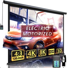 Motorized Projector Screen - Indoor and Outdoor Movies 120 inch, 4:3
