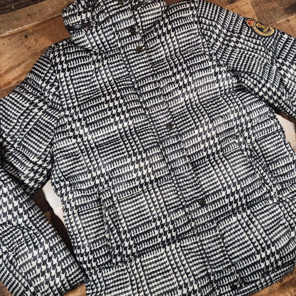 Chaqueta Ralph Lauren Mujer Abrigo Grande Abombado Pata de Gallo Agrandado Cuadros Glen Foto 2 de 4