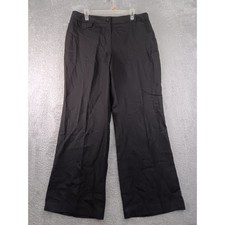 LOFT Pants Women 14 (35x32.5) Black NWT Julie Wide Leg 100% Linen Curvy Classic