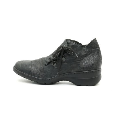Rieker Damen Komfort Stiefeletten Schwarz Leder Sohle,Bequem Stiefelette EU 37