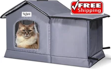 Heated Cat House for Outdoor Cats Insulated Weatherproof Shelter NAWEST VERSION