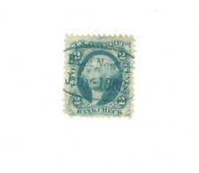 US Internal Revenue 2c Blue Bank Check 1860s Used Off Paper (U410)