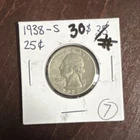 1938 San Francisco Washington Quarter Very Fine Silver Circulated 25C