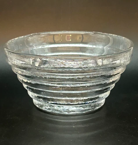 Blenko 9680 Hand Blown Clear Glass Tiered Step Bowl ~ 6.5" Diameter