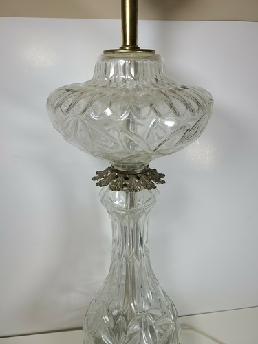 Vintage Large 36” Heavy Solid Brass Lead Crystal Touch Table Lamp (read desc.) - Picture 3 of 12