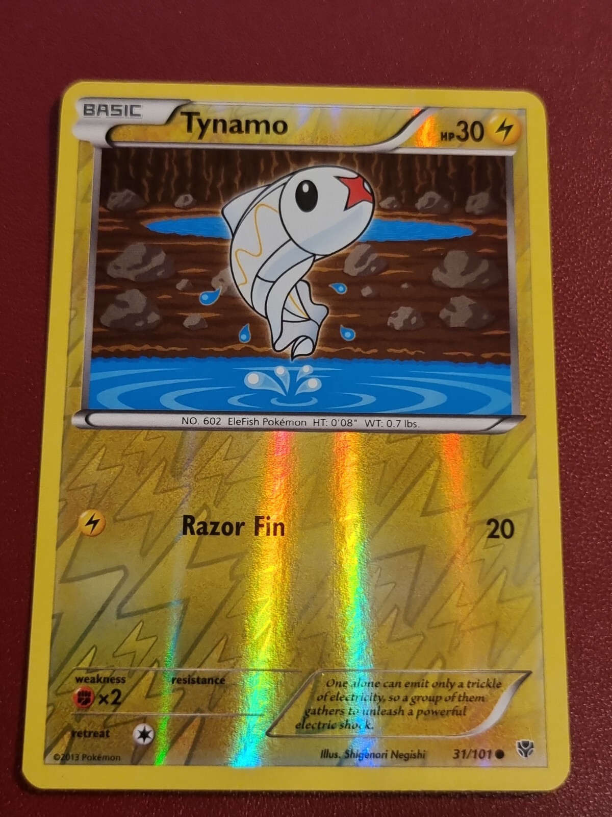 Pokemon Black & White Plasma Blast Tynamo 31/101 Reverse Holo Card TCG