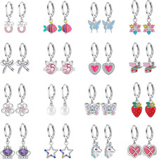 Aretes hipoalerg nicos para ni as/adolescentes. 16 pares.