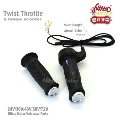 U E-Bike Twist Throttle 24//36//48V Universal Electric Scooter Bike Grip Handlebar