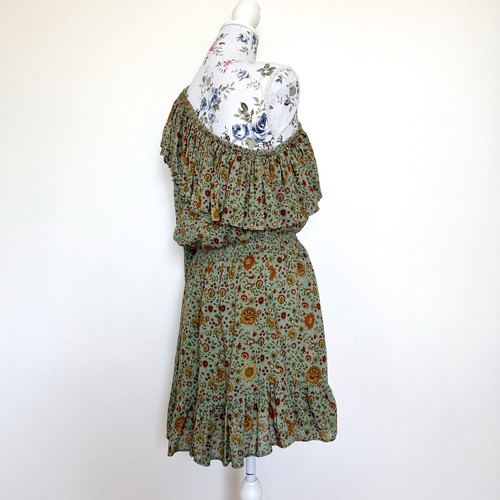 Spell Designs Dress Size L Lady Untamed One Shoulder Mini Matcha Ruffle Boho - Picture 4 of 9