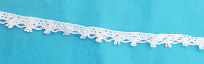 Lace White Tiny Crocheted scalloped looped edging 6 yards x 3/8'' nightgown, doll
