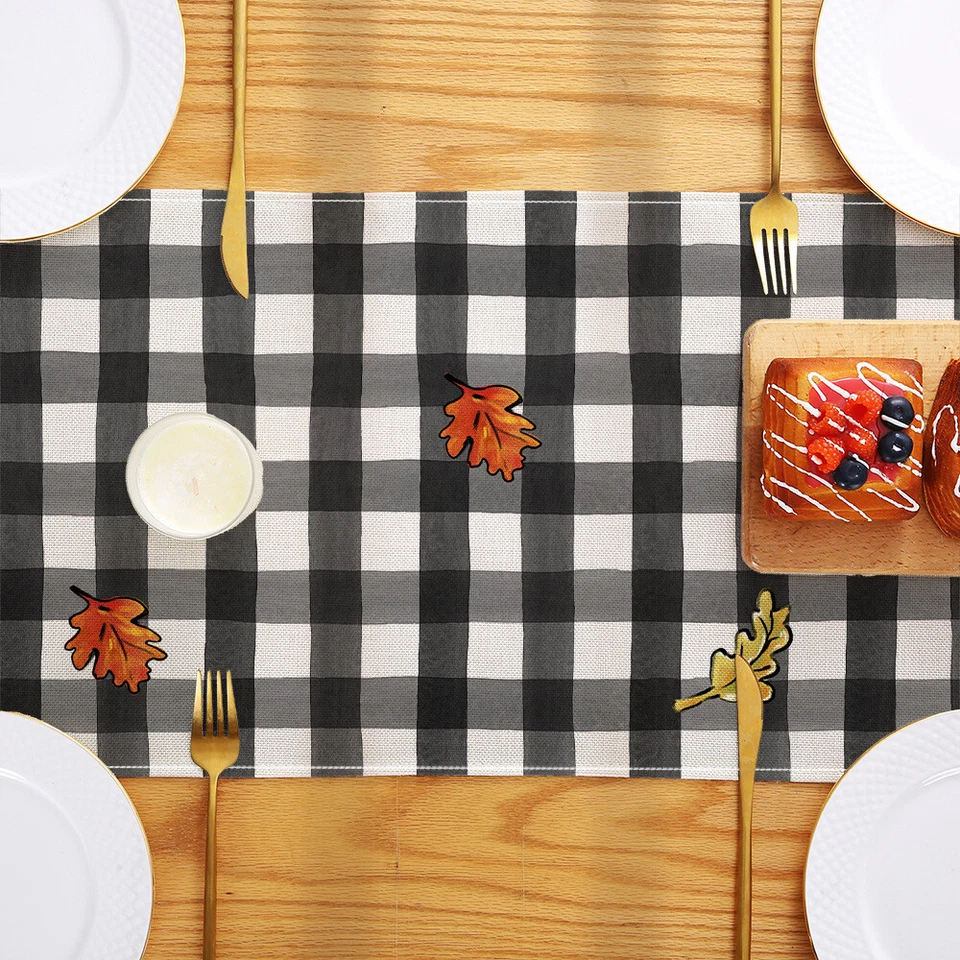 Fall Table Runner 13x72 Inches Pumpkins Leaves Gnome Autumn Decorations for Home - Image 3 of 4