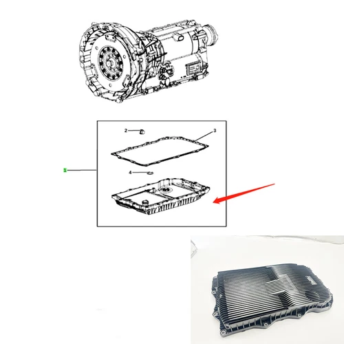 Auto Transmission Oil Pan for 52854834AB Jeep Grand Cherokee Ram1500 Dodge 21-25 - Picture 2 of 7