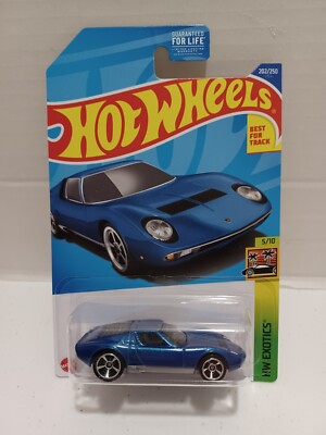 '71 Lamborghini Miura SV Blue V-12 2022 Hot Wheels Exotics 5/10 Diecast 1:64