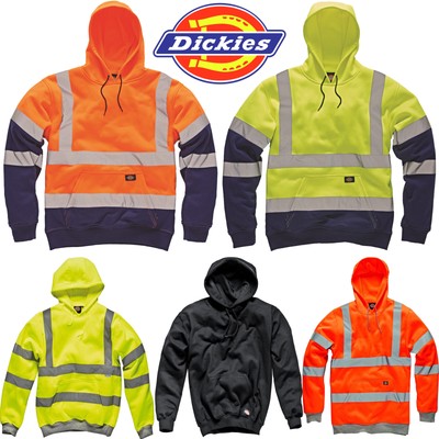 Dickies Hi Vis Felpa con cappuccio Felpa con cappuccio ad Alta Visibilità Sicurezza Lavoro Con Cappuccio Giacca