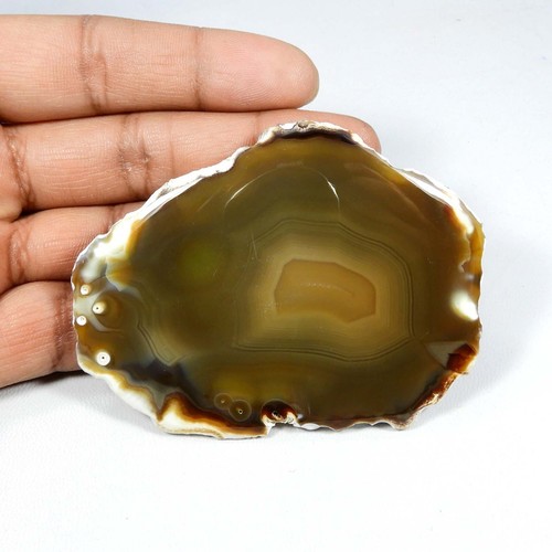 Brown Slice Agate Druzy Cabochon Loose Geode Natural Gemstone 217 Cts SD-468 - Picture 3 of 7