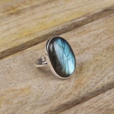 Natural Fire Labradorite Ring 925 Sterling Silver Elegant Ring Anniversary Gift