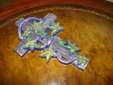 Epoxy Resin Cross w/ Maple Leaves Green and Silver Crafts Handmade