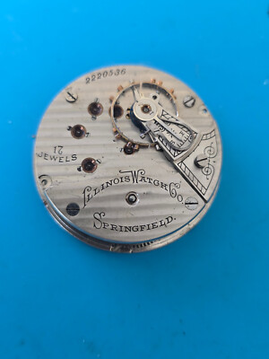 18S ILLINOIS 17 JEWEL GRADE 69 OPEN FACE  MODEL 6 POCKET WATCH PARTS