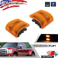 For 08-16 Ford F250 F350 F450 F550 Super Duty Amber Lens LED Side Mirror Lights