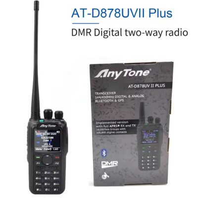Anytone AT-D878UVII Plus DMR Digital Radio Bluetooth PTT GPS APRS Walkie Talkie