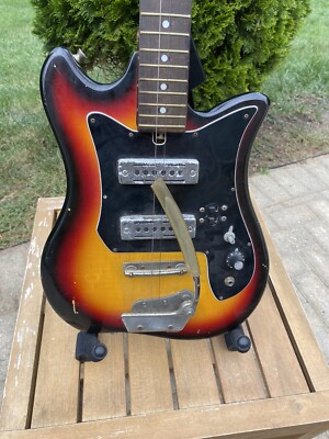 Vintage 1960's Teisco Sunburst 2 Pickup Japan Electric Guitar FREE