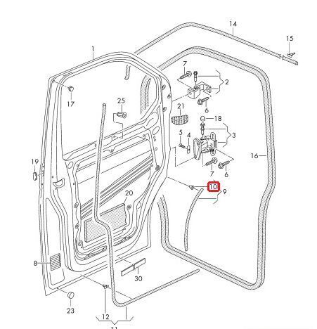 NEW GENUINE VW TRANSPORTER 2003-2016 FRONT DOOR SEAL FIXING CLIP 1PCS ...