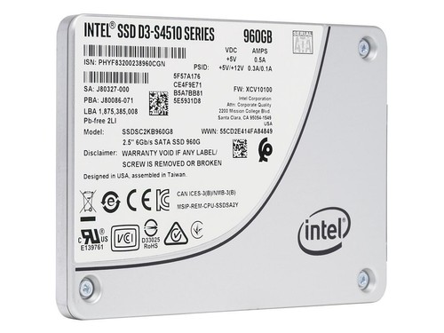 Intel 960GB S4510 SSD SATA III 6Gb/s 2.5" Internal SSD SSDSC2KB960G801 2.3PB