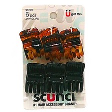 Scunci Effortless Beauty Everyday Mini Jaw Clips, Assorted Colors, 6-pieces