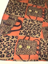 Vintage Neck Scarf Animal Handbags Design Unknown Origin 10" x 48"