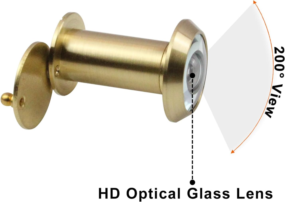 Uxcell Door Viewer, Solid Brass 220-degree Door Viewer Peephole With Cover For 2-1/4 To 3-1/2 Inch Thick Door, Brushed Satin Chrome Finish, Door Viewers - Canada