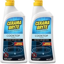 Cerama Bryte Cooktop Cleaner 2 Pack Non Abrasive Heavy Duty 18 oz each