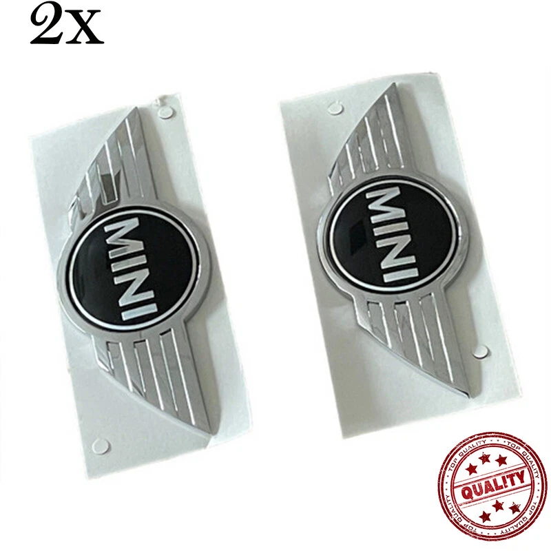 2 peças mini emblema logotipo capota frontal bota traseira cromada metal adesivo capô Cooper - Imagem 3 de 4
