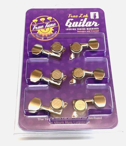 Allparts True Lok Nickel LOCKING 6 Inline Mini Guitar Tuners TK-7574-001
