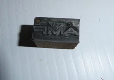 Vintage Wood Metal Letterpress Print Block Stamp AMF Logo