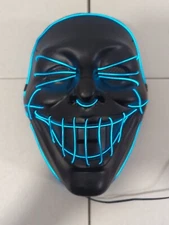 Halloween Face Mask Purge LED Mask Neon Light And Led Stick Figure Costume Works