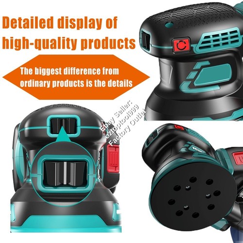 For Makita 18v Battery Brushless Cordless Random Orbital Sander Polisher 125 mm - Picture 7 of 16