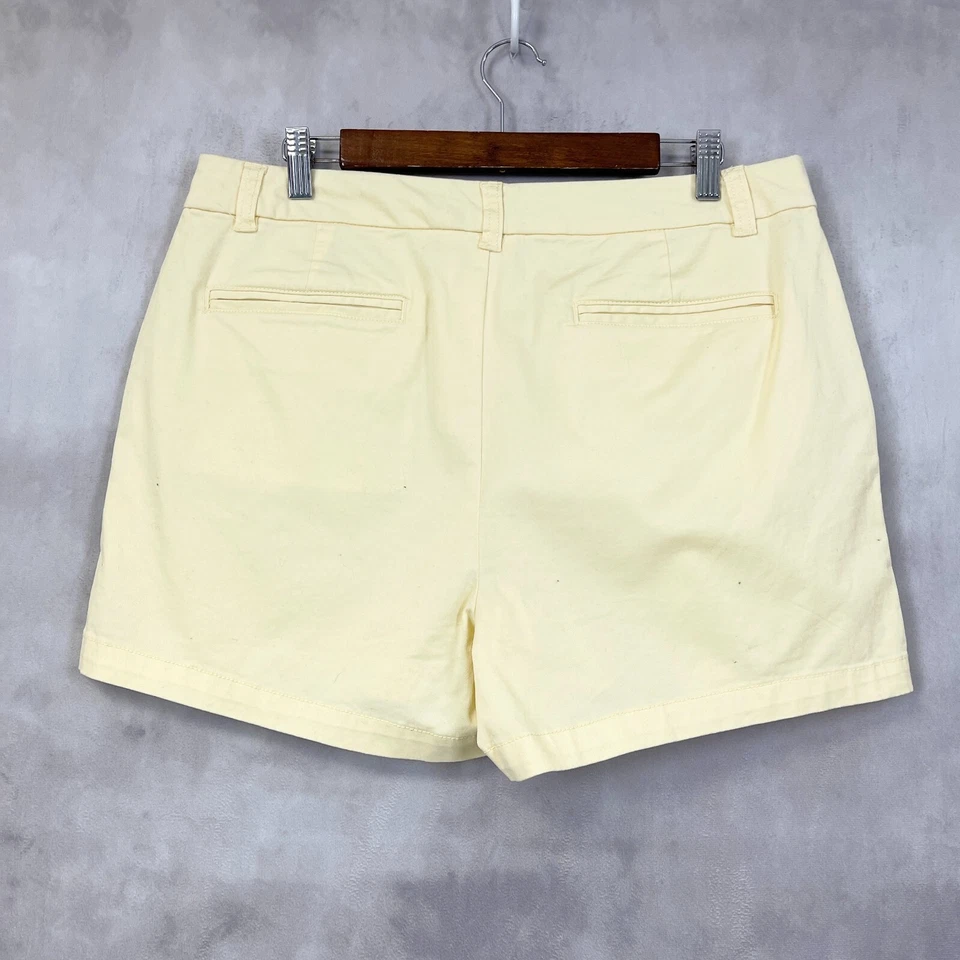 Maison Jules Women Chino Shorts Size 12 Butter Yellow Preppy Country Club Summer - Image 3 of 4