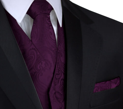 Men's Paisley Tuxedo Vest, Tie and Hankie. Formal Dress Wedding Prom Homecoming - Picture 47 of 65