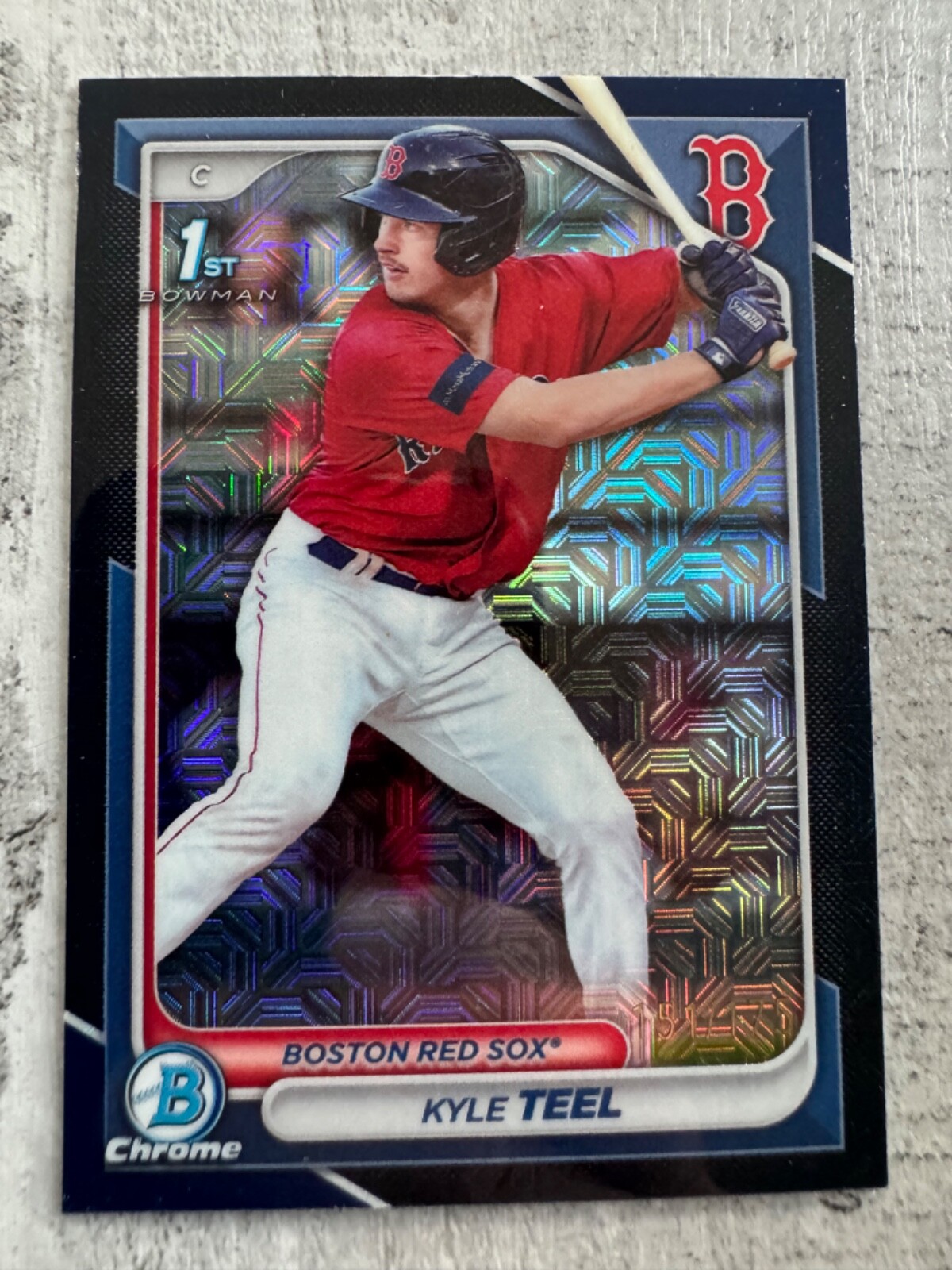 Kyle Teel 2024 Bowman Chrome Mega Box /175 Navy Mojo Refractor Red Sox BCP-48