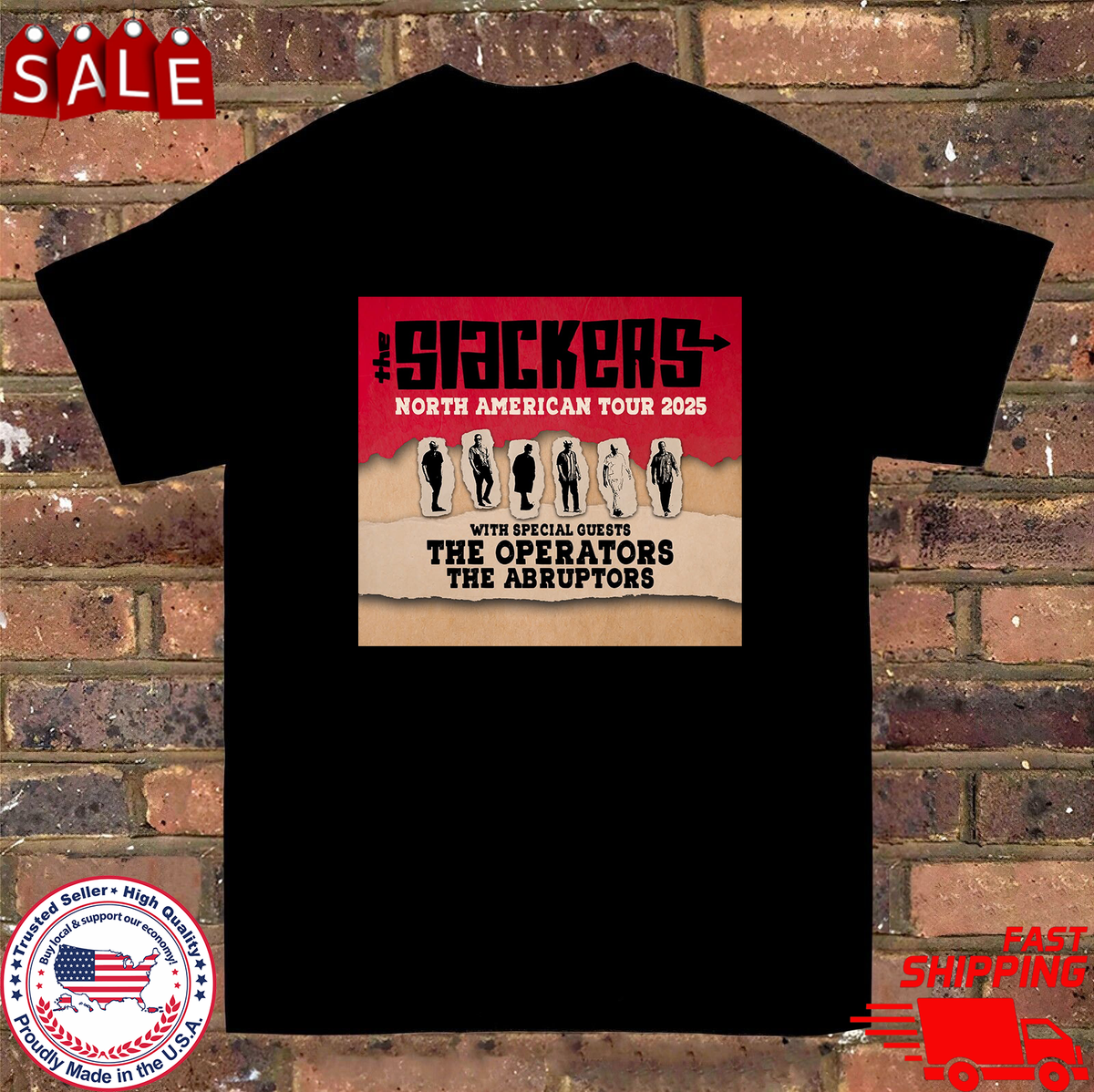 The Slackers Band North America TOur 2025 T Shirt Full Size