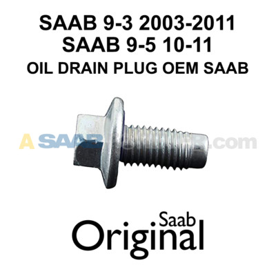 NEW SAAB OIL DRAIN PLUG FITS: SAAB 9-3 03-11 9-5 10-11 GENUINE OEM 11562588