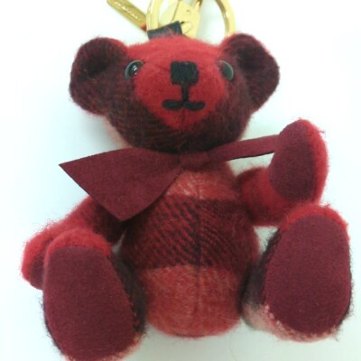 Burberry Thomas Bear Bag Charm Keychain Red Used from Japan