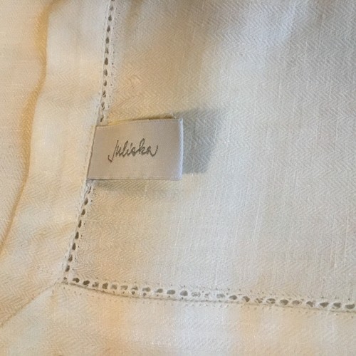 Juliska Heirloom Linen Whitewash Hemstitched Table Runner! 96x16! New with Tag! - Picture 3 of 5