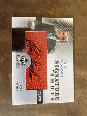 2005-06 #SS-JW Upper Deck Sweet Shot John Wooden Autograph Signature
